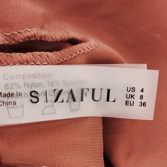 Zaful Rust Brown Swimsuit Triangle Bikini Set Womens Size S Swimwear - Picture 3 of 6